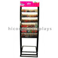 Merchandising Equipment Cosmetic Retail Shop Slant Metal Floor Standing Nail Polish Display Stand